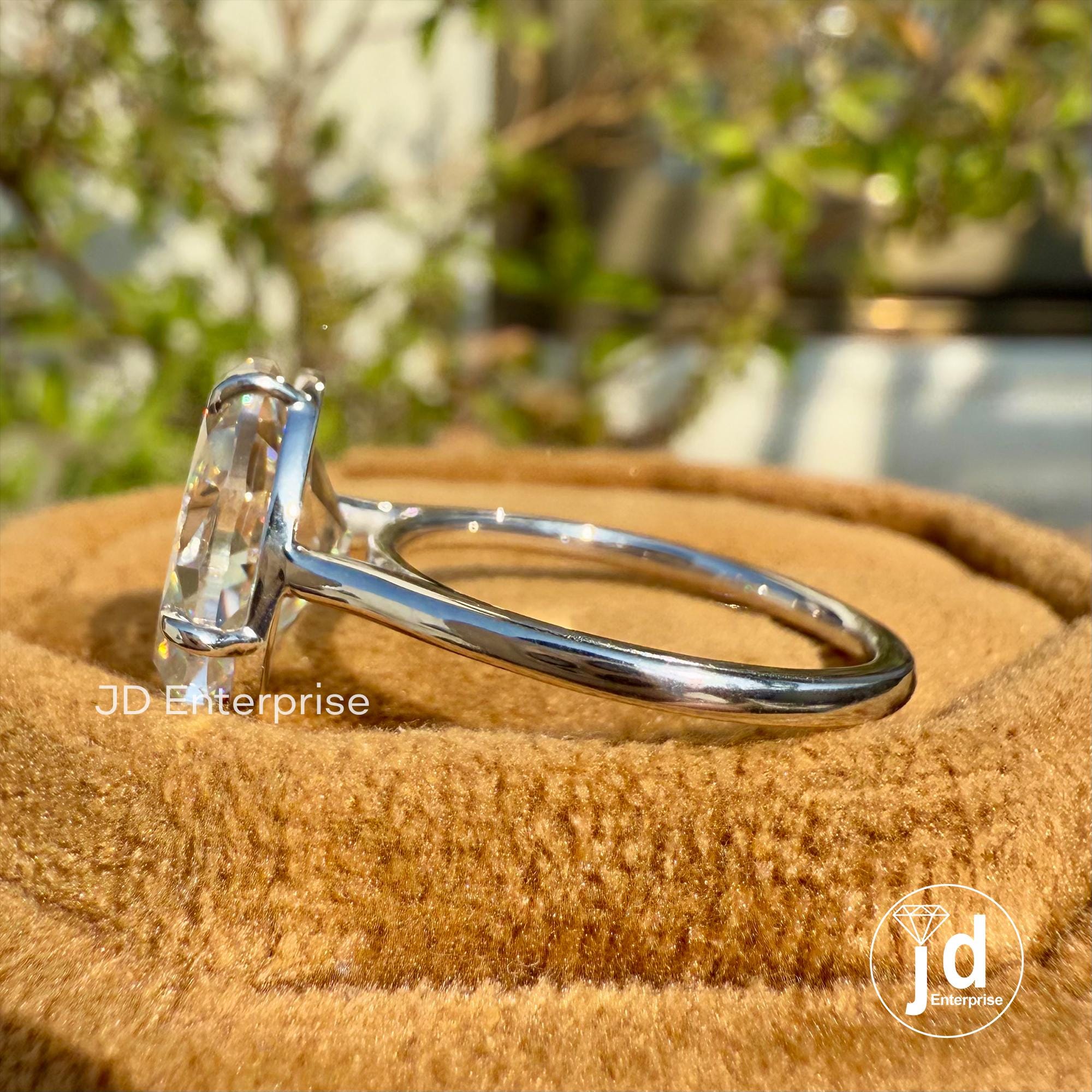 Vintage 4.00 CT Old Mine Oval Cut Moissanite Engagement Ring, Solitaire Wedding, Ring, Claw Prongs Set, Bridal Ring, Anniversary Gifts Ring