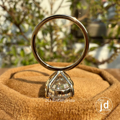 Large 6.50 CT Colorless Oval Cut Moissanite Engagement Ring, Solitaire Wedding Ring, 14k Yellow Gold Ring, Bridal Ring, Anniversary Ring