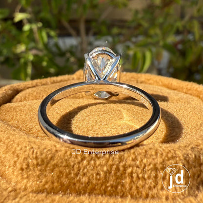 3 CT Oval Cut Moissanite Ring, Oval Solitaire Engagement Ring, Oval Cut Wedding Ring, Oval Moissanite Bridesmaid Ring, Anniversary Ring