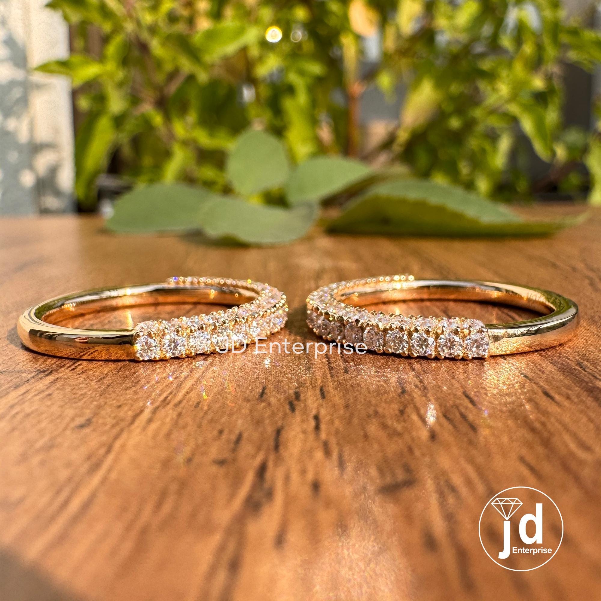 Two Row Pave Wedding Band Set, Moissanite Half Eternity Band, Two Matching Band for Trio Ring Set, Anniversary Gift Band for Engagement Ring
