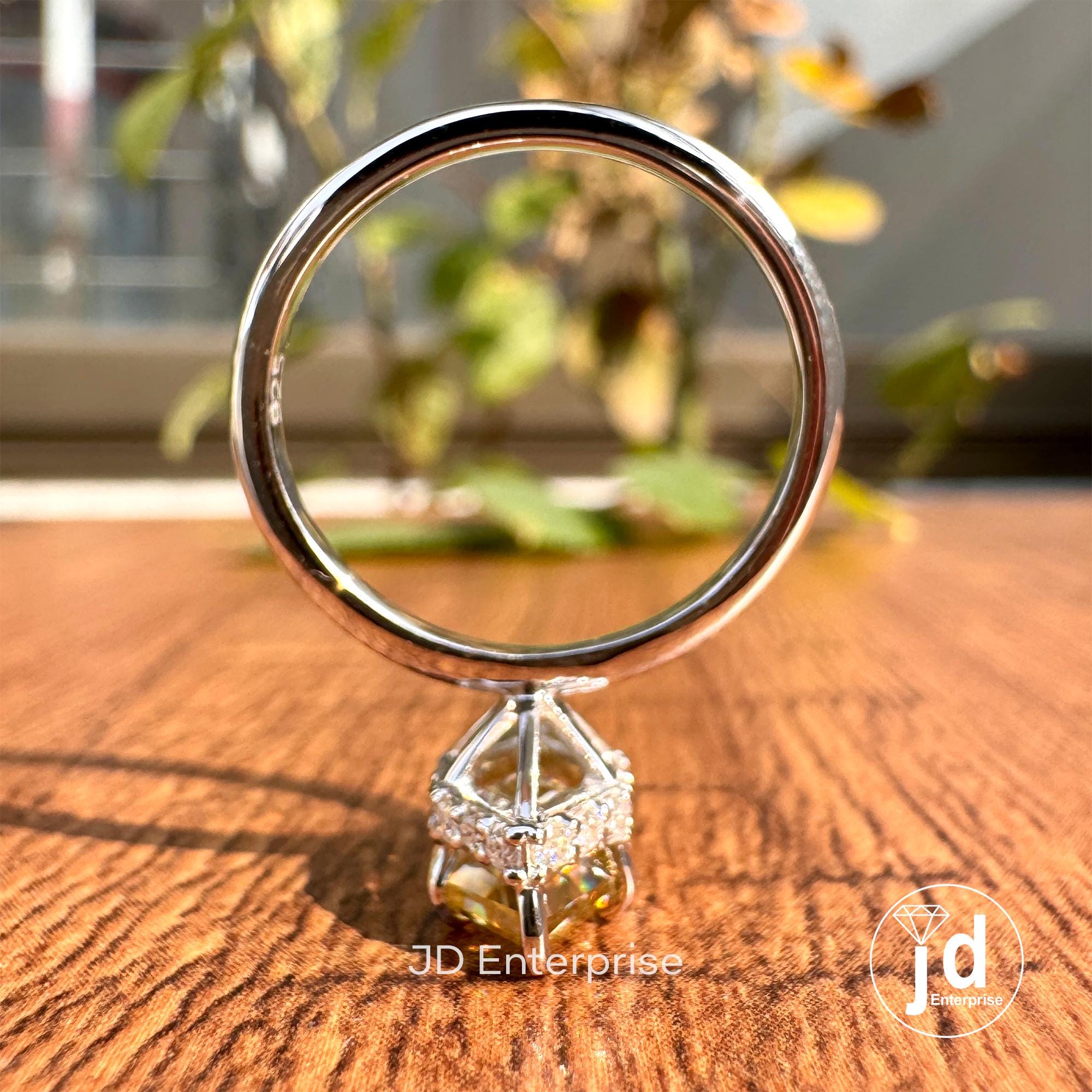 Canary Yellow 2.00 CT Step Cut Dutch Marquise Moissanite Hidden Halo Engagement Ring, Solitaire Wedding Ring, Six Claw Prong White Gold Ring