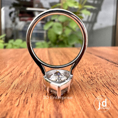 4.00 CT Old Mine Pear Moissanite Ring, Light Grey Moissanite Bridesmaid Ring, Solitaire Engagement Ring, Eight Prong Moissanite Ring