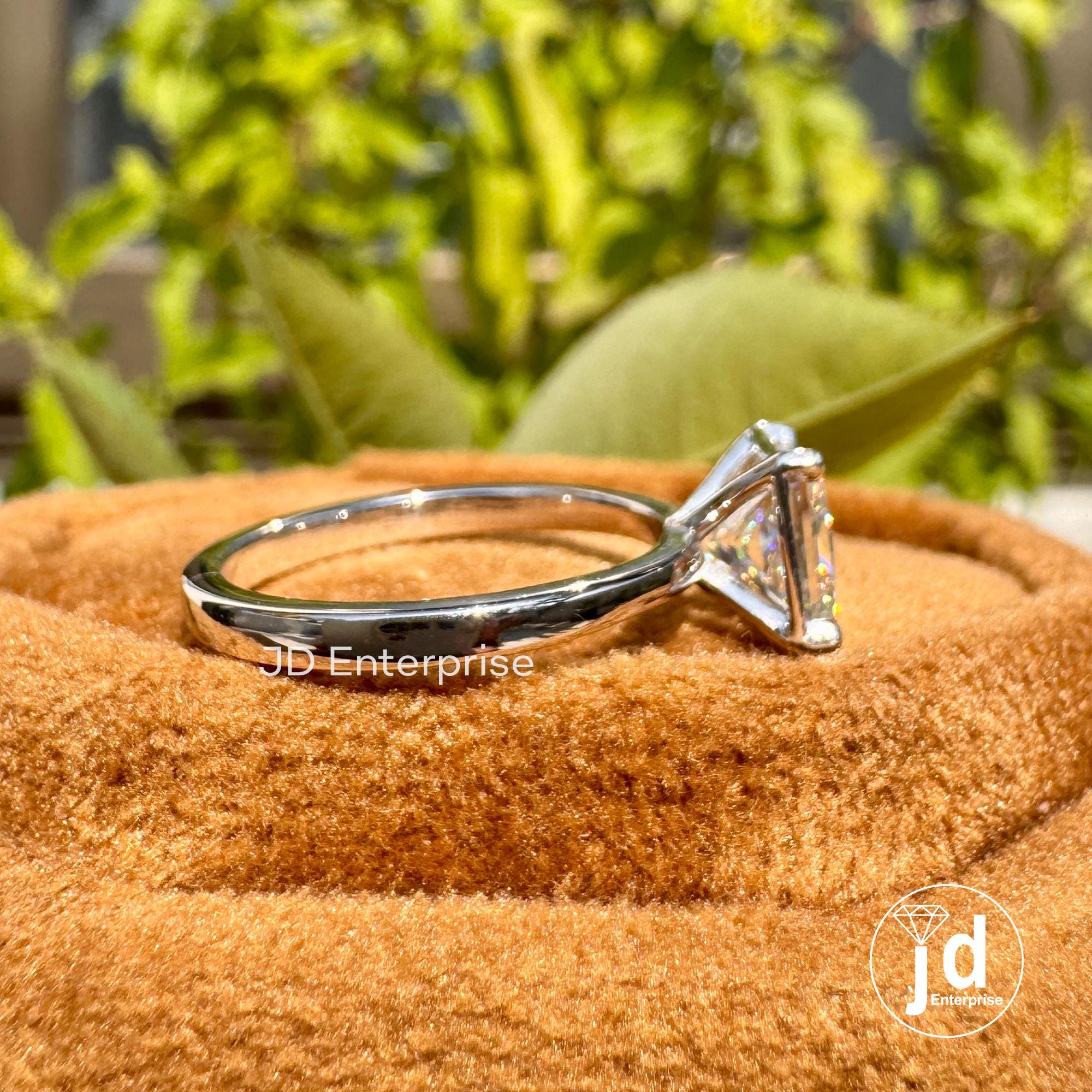 1.25 CT Princess Cut Moissanite Engagement Ring, Solitaire Wedding Ring, Princess Cut Moissanite Ring, Anniversary Gift Ring, Ring for Women