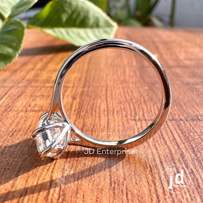 2.10 CT Marquise Cut Colorless Moissanite Solitaire Ring, Comfort Fit Classic Engagement Ring, Wedding Ring, Proposal Ring, Anniversary Ring
