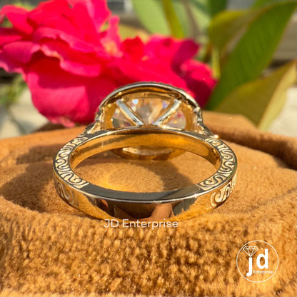 Vintage 5.00 CT Oval Cut Hidden Halo Engagement Moissanite Ring, Art Deco Wedding Ring, Filigree Rings for Women, Milgrain Ring, Bridal Ring