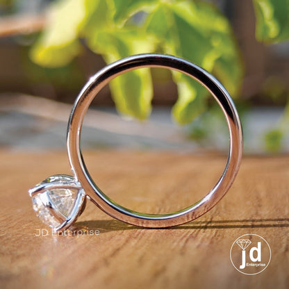 Oval Engagement Ring, Moissanite Wedding Ring, 1.50 CT Oval Moissanite Solitaire Ring, Anniversary Gift Ring, Propose Ring, Promise Ring