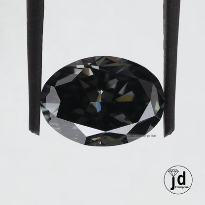 4.17 CT Dark gray Loose Oval Cut Moissanite / Oval Loose for Engagement Jewelry / Handcrafted Moissanite Loose For Solid Gold Jewelry