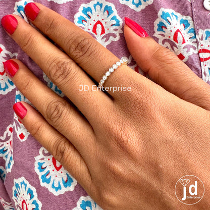2.00 MM Colorless Round Moissanite Bezel Set Band, Full Eternity Wedding Band, Matching Band, Yellow Gold Band, Anniversary Gift for Her