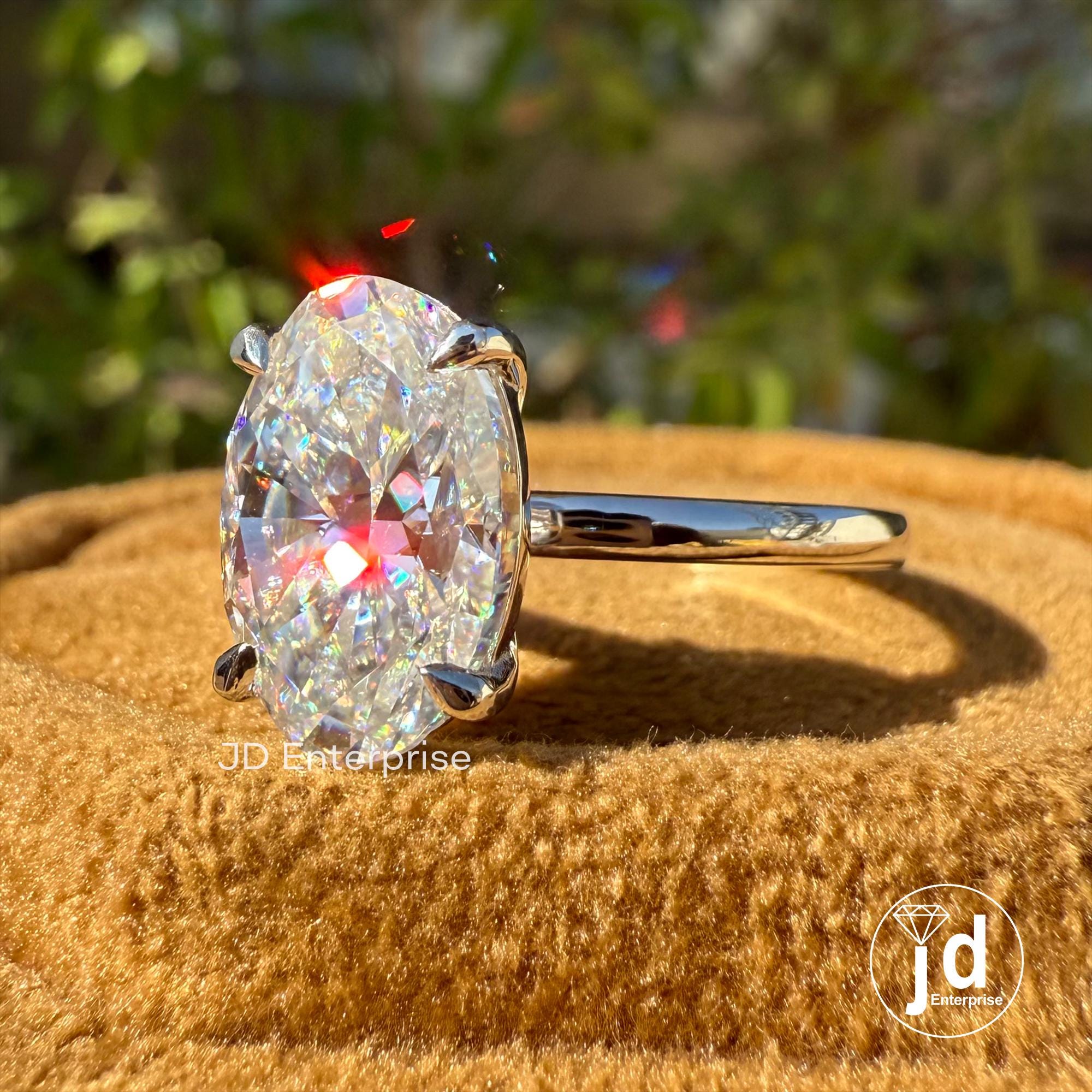 3 CT Oval Cut Moissanite Ring, Oval Solitaire Engagement Ring, Oval Cut Wedding Ring, Oval Moissanite Bridesmaid Ring, Anniversary Ring