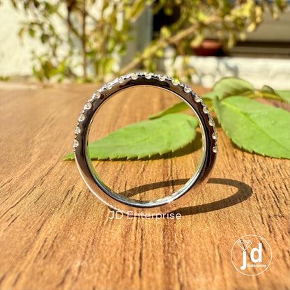 0.35 TCW Round Colorless Moissanite Band, Half Eternity Wedding Band, Stacking Ring, Engagement Band, Comfort fit Band, Anniversary Gifts