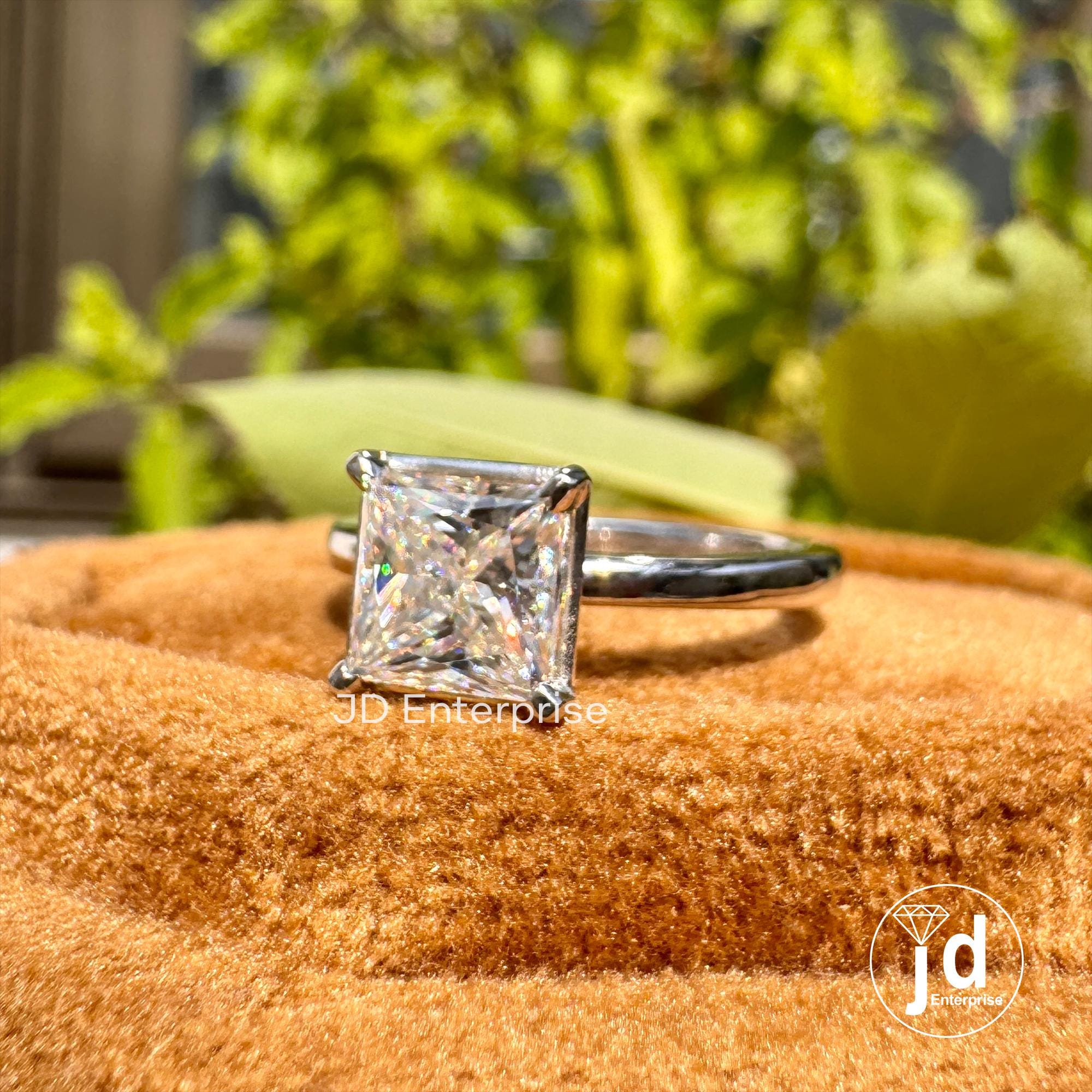 1.25 CT Princess Cut Moissanite Engagement Ring, Solitaire Wedding Ring, Princess Cut Moissanite Ring, Anniversary Gift Ring, Ring for Women