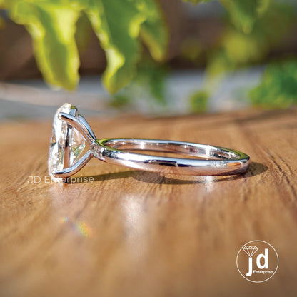 Oval Engagement Ring, Moissanite Wedding Ring, 1.50 CT Oval Moissanite Solitaire Ring, Anniversary Gift Ring, Propose Ring, Promise Ring