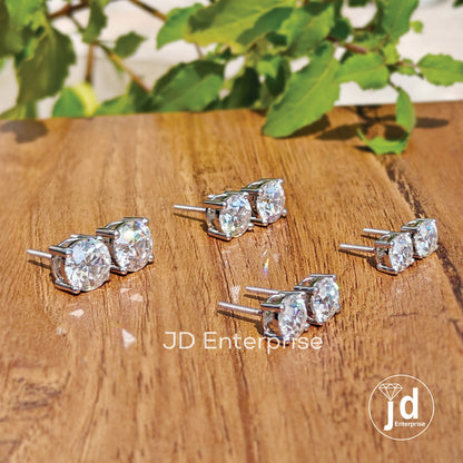 Gold Stud Earrings for Women, Daily Wear Earrings, Moissanite Stud Earrings Screw Back, Birthday Gifts, Graduations Gifts for Her