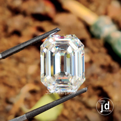 12.30 CT Colorless Emerald Old Mine Cut Loose Moissanite for Engagement Ring, Wedding Ring or Pendant, Excellent Cut Handcrafted Moissanite