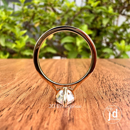 Step Cut Dutch Marquise Solitaire Moissanite Engagement Ring, Bridesmaid Ring, 14k Yellow Gold Proposal Ring Anniversary Gift Ring for Women