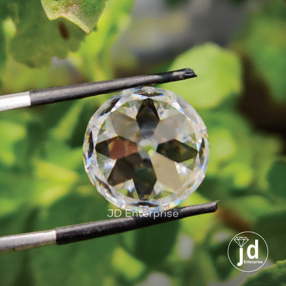 8.23 CT Colorless Round Old European Cut Loose Moissanite, Old Cut Vintage Moissanite Best for Antique Vintage Moissanite Ring, Wedding Ring