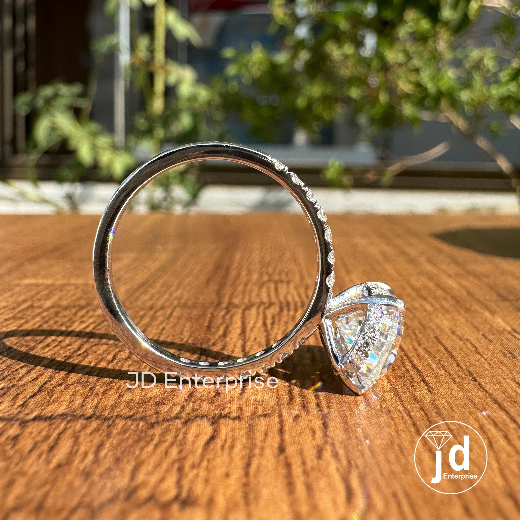 3.00 TCW Colorless Pear Cut Moissanite Engagement Ring, Hidden Halo Gorgeous Anniversary Ring, Pave Set Wedding Ring, 5 Prong Propose Ring