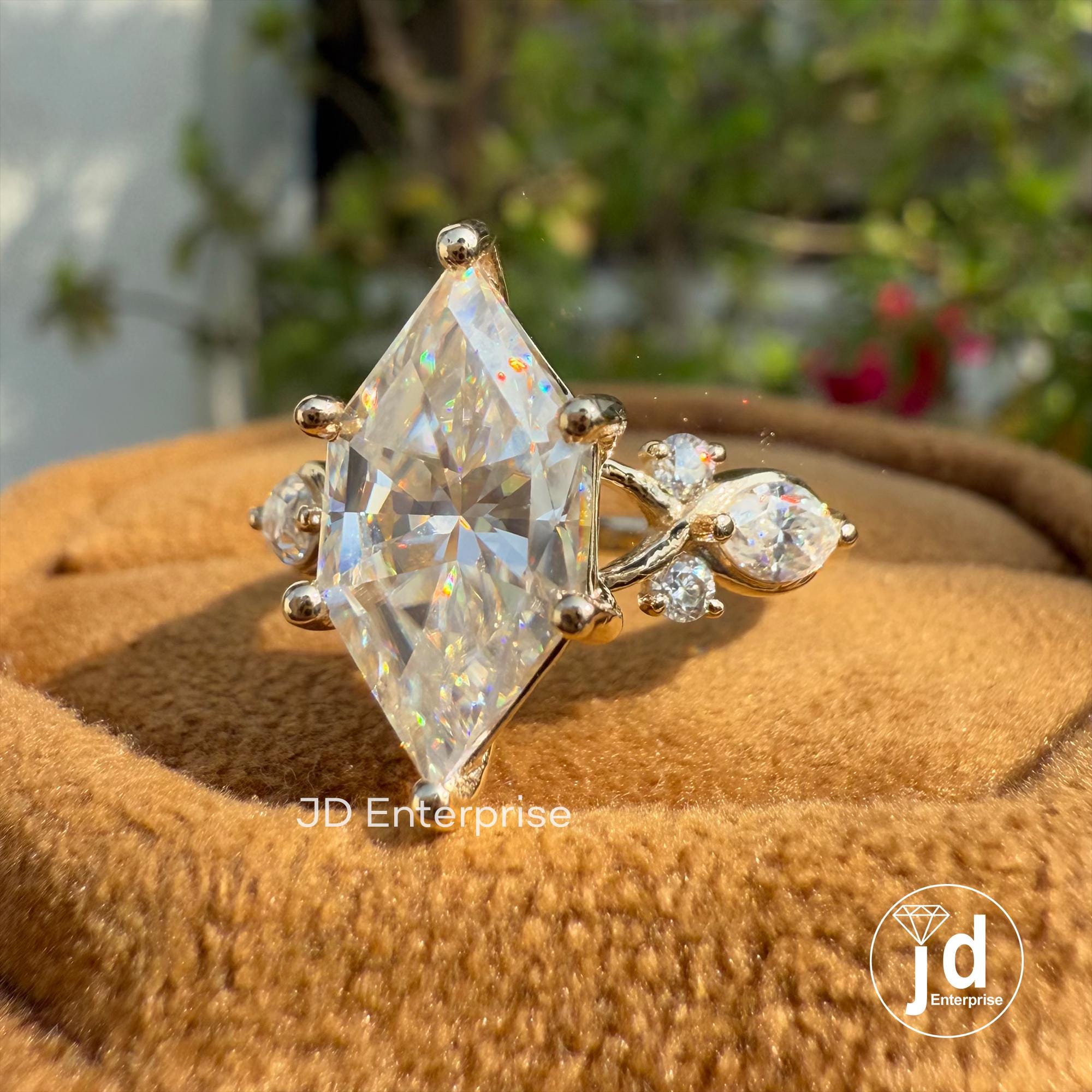 3.0 CT Dutch Marquise Cut Moissanite Engagement Ring, Antique Elongated Hexagon Cut Wedding Ring for Her, Anniversary Ring for Women