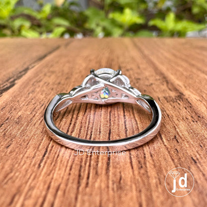 1.50 CT Portuguese Cut Cyan Blue Moissanite Ring Unique Engagement Ring, Solitaire Wedding Ring, 14K Solid Gold Anniversary Gift for Her