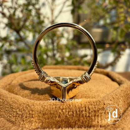 2.00 CT Green Kite Cut Moissanite Engagement Ring, Bezel Set Wedding Ring, Milgrain Work Bridal Ring, Anniversary Gifts, Proposal Ring