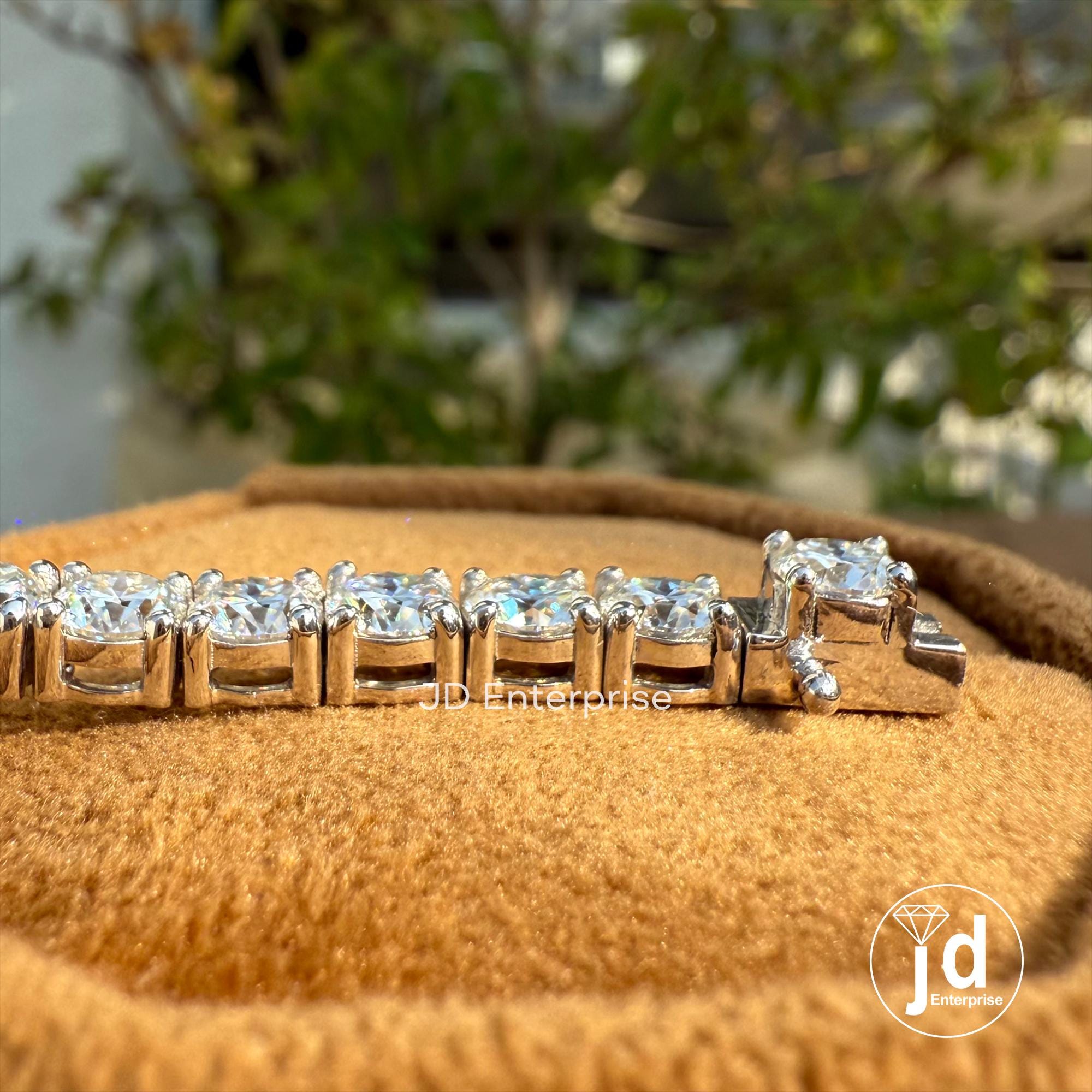 4.50 MM Round Moissanite Tennis Bracelet, Gold Engagement Bracelet, Box Lock, Bridal Set Bracelet, Anniversary Gift Bracelet for Women