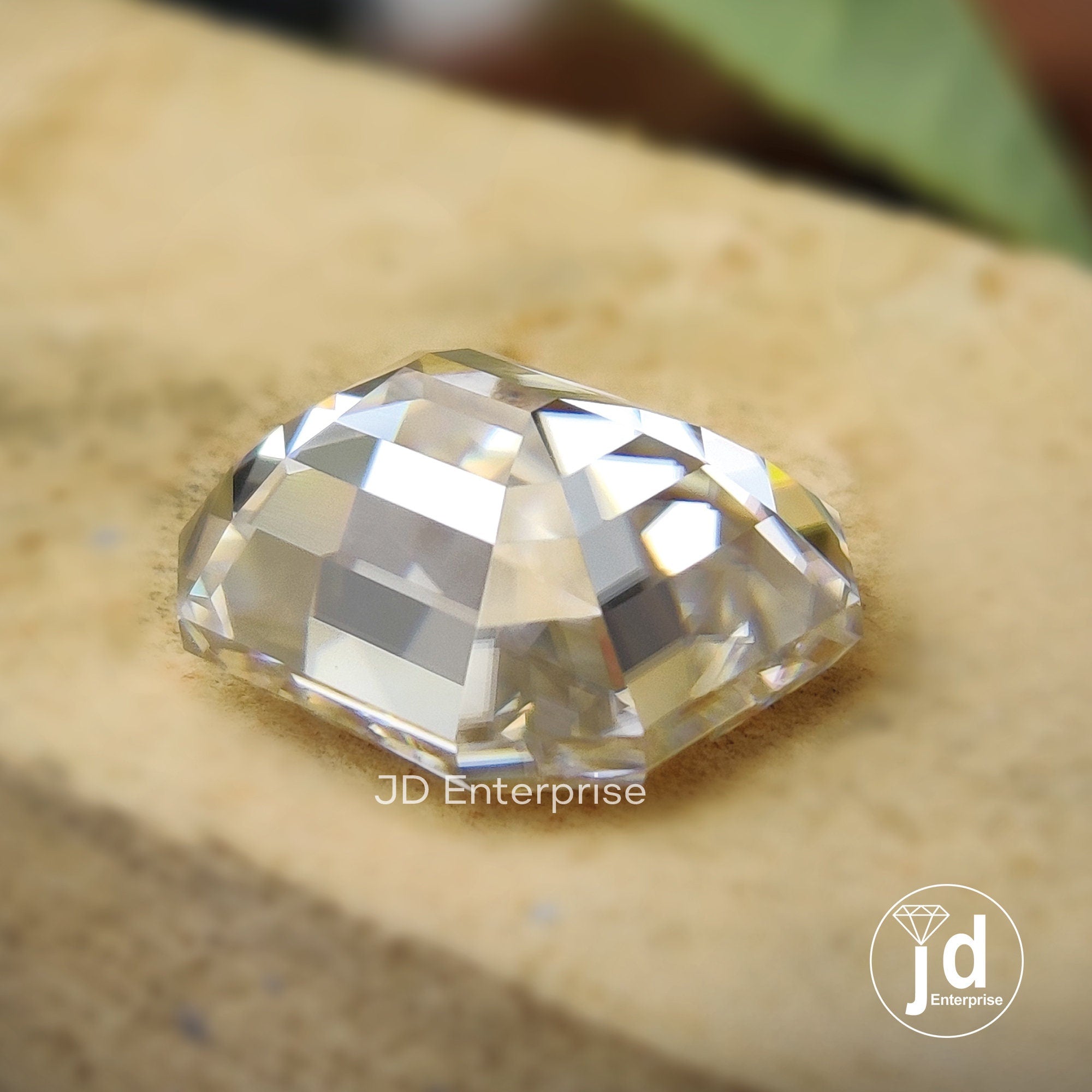 12.30 CT Colorless Emerald Old Mine Cut Loose Moissanite for Engagement Ring, Wedding Ring or Pendant, Excellent Cut Handcrafted Moissanite