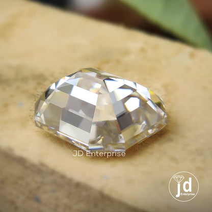 12.30 CT Colorless Emerald Old Mine Cut Loose Moissanite for Engagement Ring, Wedding Ring or Pendant, Excellent Cut Handcrafted Moissanite