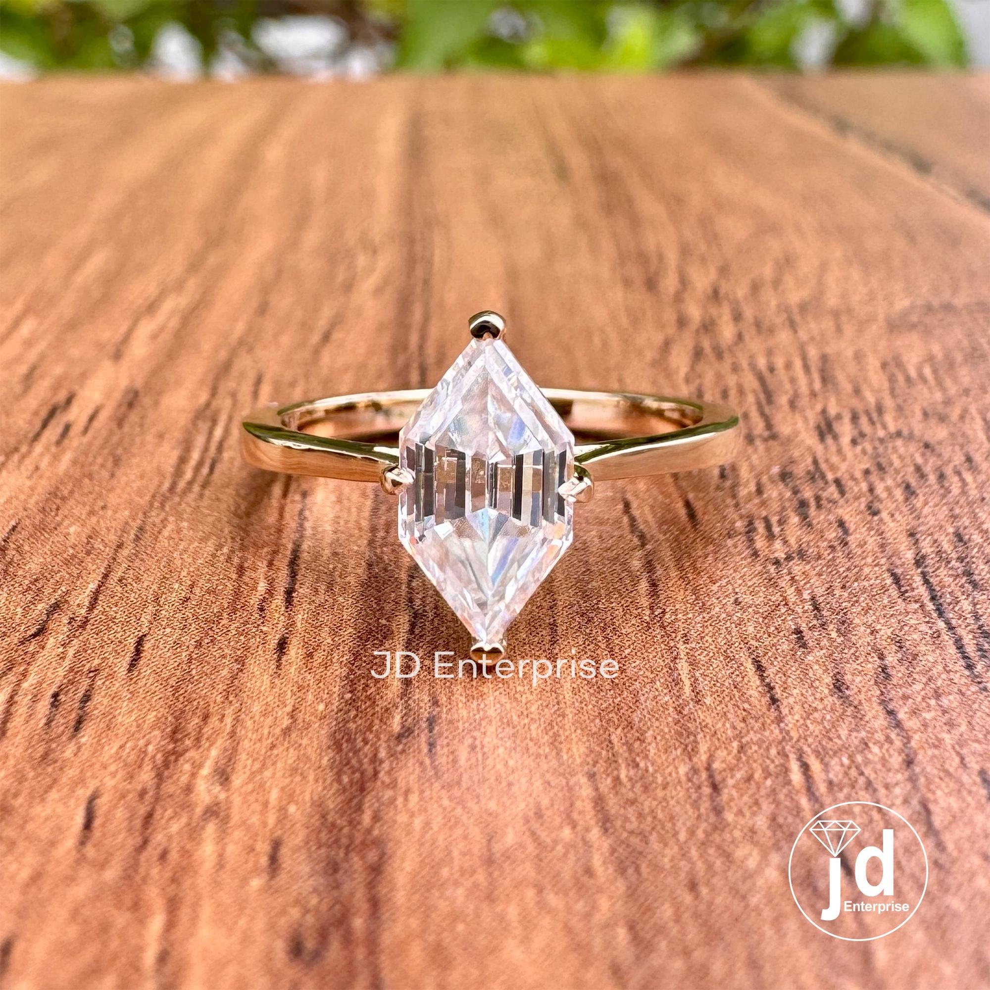 Step Cut Dutch Marquise Solitaire Moissanite Engagement Ring, Bridesmaid Ring, 14k Yellow Gold Proposal Ring Anniversary Gift Ring for Women