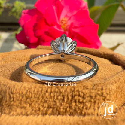 High Profile Setting, 2.50 CT Colorless Round Moissanite Engagement Ring, Solitaire Wedding Ring, Anniversary Ring for Women, 6 Claw Prongs