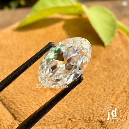 3.40 CT Colorless Old Mine Moval Cut Loose Moissanite for Vintage Jewelry, VVS Clarity Solitaire Moissanite for Engagement or Wedding Ring