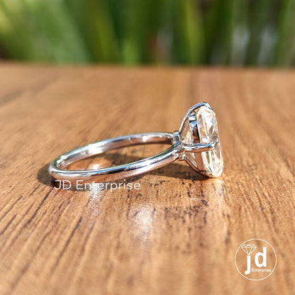3.00CT Colorless Old Mine Cushion Cut Moissanite Engagement Ring, Proposal Ring, Vintage Style Solitaire Wedding Ring White Gold Bridal Ring