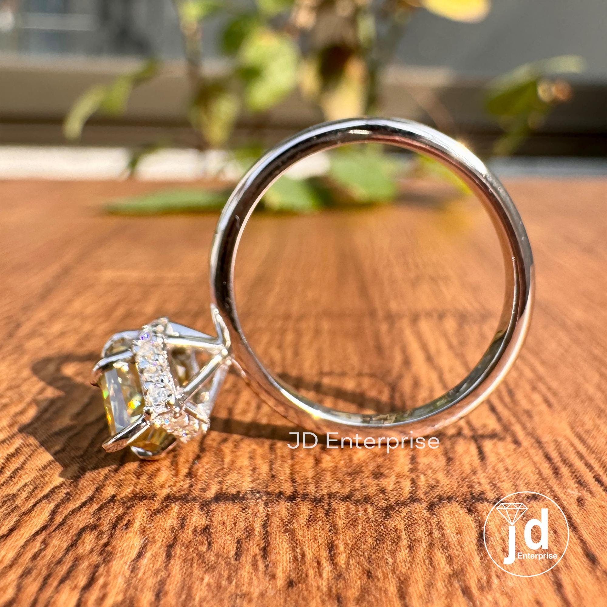 Canary Yellow 2.00 CT Step Cut Dutch Marquise Moissanite Hidden Halo Engagement Ring, Solitaire Wedding Ring, Six Claw Prong White Gold Ring