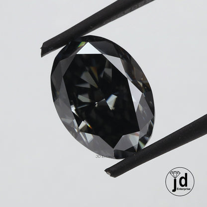 4.17 CT Dark gray Loose Oval Cut Moissanite / Oval Loose for Engagement Jewelry / Handcrafted Moissanite Loose For Solid Gold Jewelry