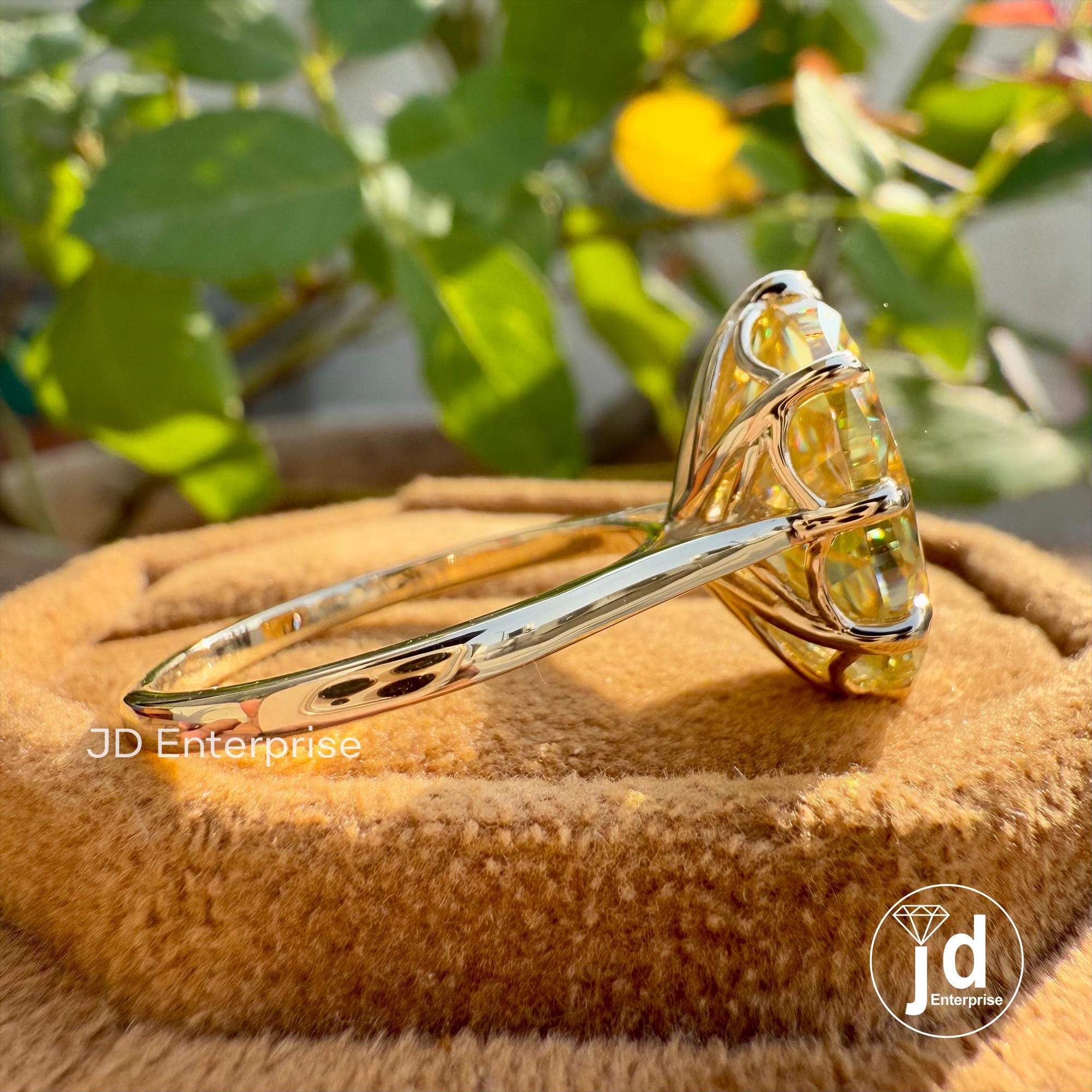 Oval Engagement Ring, 6.50 CT Canary Yellow Moissanite Diamond Wedding Ring for Women, Oval Solitaire Propose Ring, Anniversary Gifts Ring