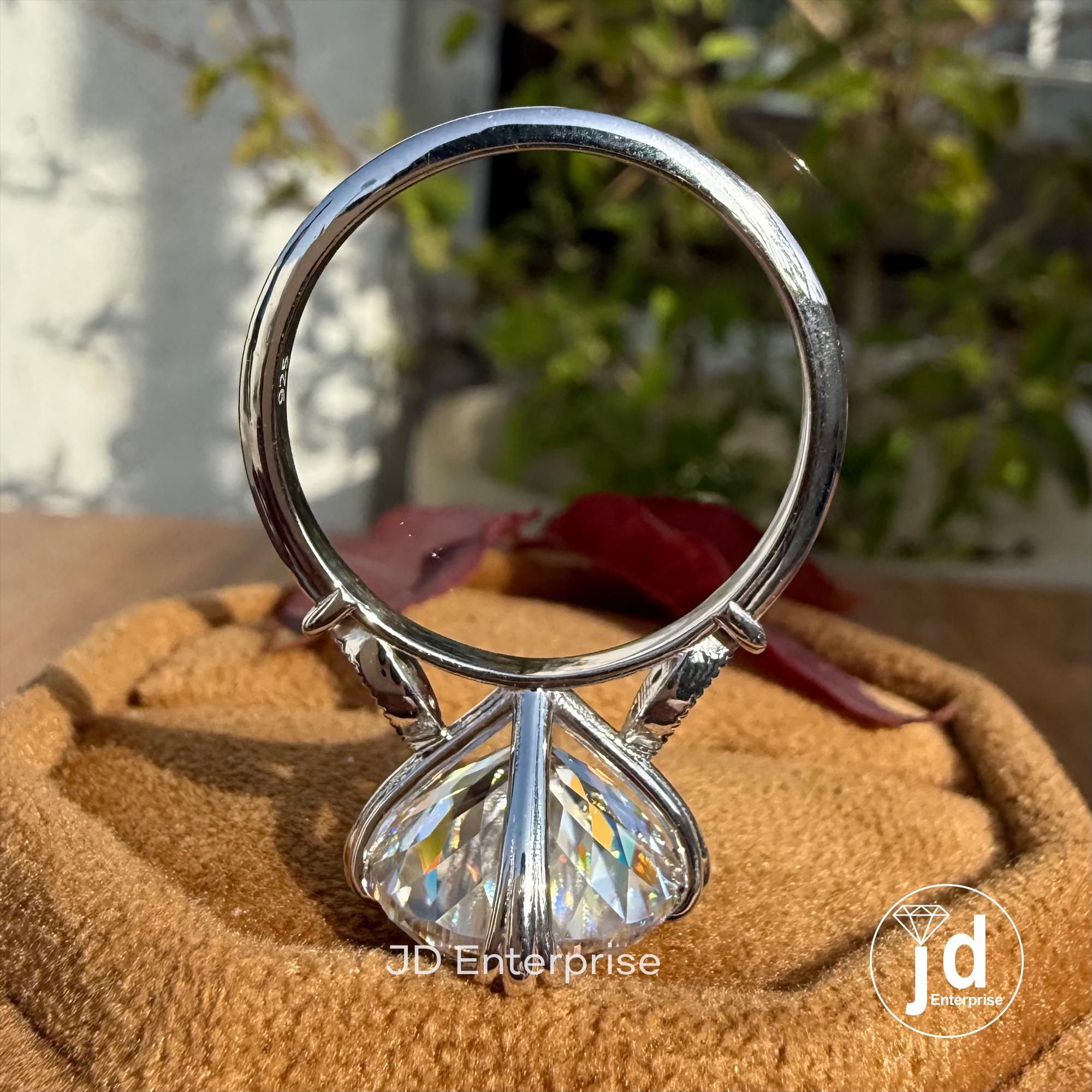 Vintage Style Engagement Ring, Large 7.00 CT Portuguese Cut Moissanite Fishtail Prong Ring, Cathedral Milgrain Bride Ring, Anniversary Gift