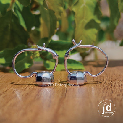 3.00 TCW Octagon Cut Moissanite Dangle Earrings, Bezel Set Bridesmaid Earrings, Wedding Earrings for Women, Leaver Back, Anniversary Gift