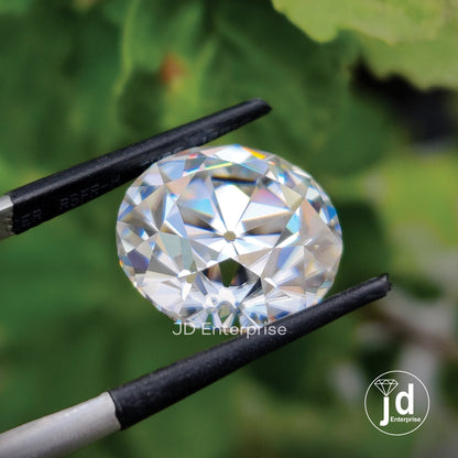 8.23 CT Colorless Round Old European Cut Loose Moissanite, Old Cut Vintage Moissanite Best for Antique Vintage Moissanite Ring, Wedding Ring