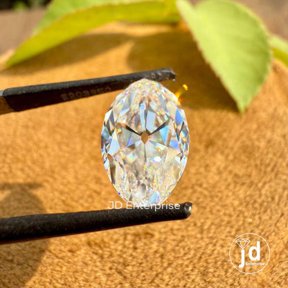 3.40 CT Colorless Old Mine Moval Cut Loose Moissanite for Vintage Jewelry, VVS Clarity Solitaire Moissanite for Engagement or Wedding Ring