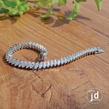 Luxuries Style Wedding Bracelet, Marquise VVS Moissanite Tennis Bracelet for Women, Stacking Wedding Bracelet, Anniversary Gift, Bridal