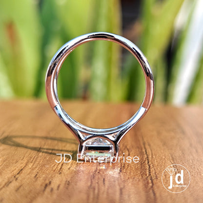 2.00CT Square Radiant Cut Colorless Moissanite Engagement Ring, Solitaire Wedding Ring, Twisted Shank Ring, Anniversary Gift, Bridal Ring