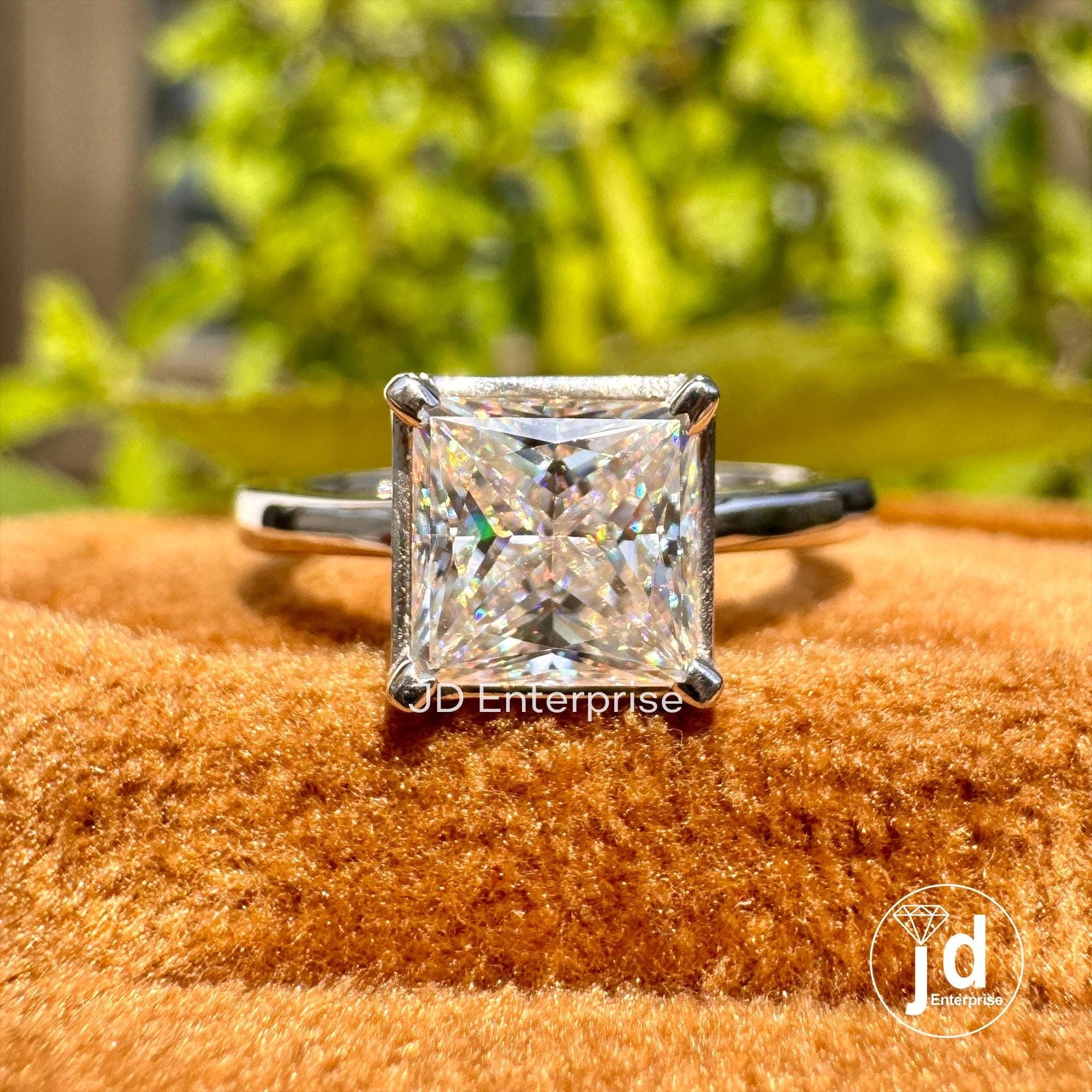 1.25 CT Princess Cut Moissanite Engagement Ring, Solitaire Wedding Ring, Princess Cut Moissanite Ring, Anniversary Gift Ring, Ring for Women