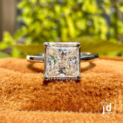 1.25 CT Princess Cut Moissanite Engagement Ring, Solitaire Wedding Ring, Princess Cut Moissanite Ring, Anniversary Gift Ring, Ring for Women