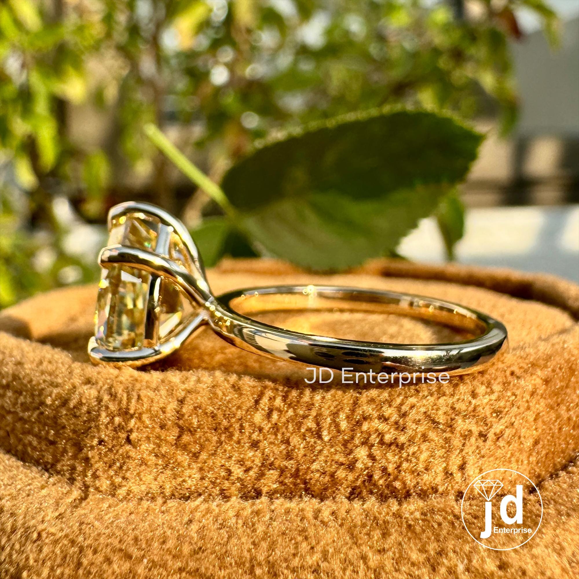 2.81 CT Canary Yellow Pear Moissanite Engagement Ring, Solitaire Ring for Women, Five Prongs, Yellow Gold Ring, Teardrop Ring Wedding Ring