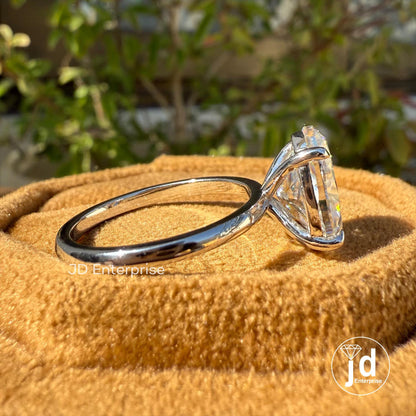 3 CT Oval Cut Moissanite Ring, Oval Solitaire Engagement Ring, Oval Cut Wedding Ring, Oval Moissanite Bridesmaid Ring, Anniversary Ring
