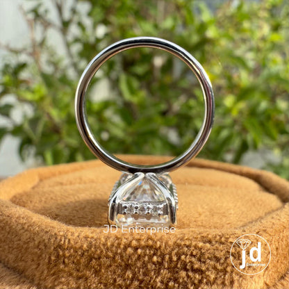4.0 CT Radiant Cut Moissanite Hidden Halo Engagement Ring, Solitaire Wedding Ring, Proposal Ring, Anniversary Gifts, Promise Ring, Bridal