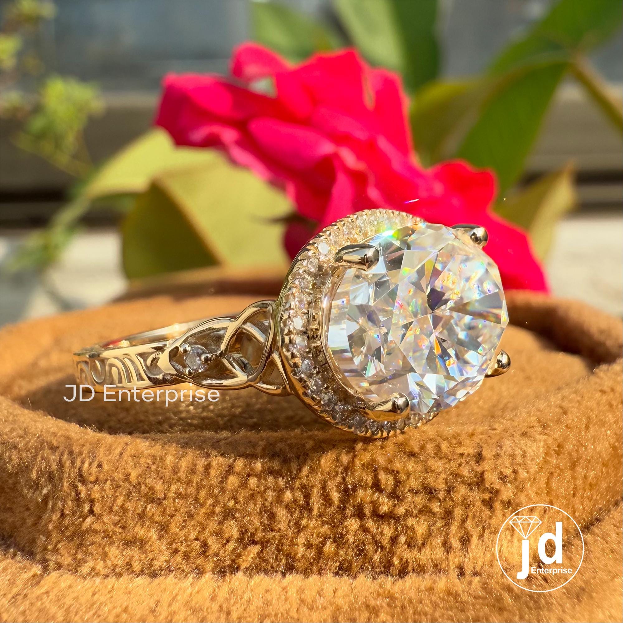 Vintage 5.00 CT Oval Cut Hidden Halo Engagement Moissanite Ring, Art Deco Wedding Ring, Filigree Rings for Women, Milgrain Ring, Bridal Ring