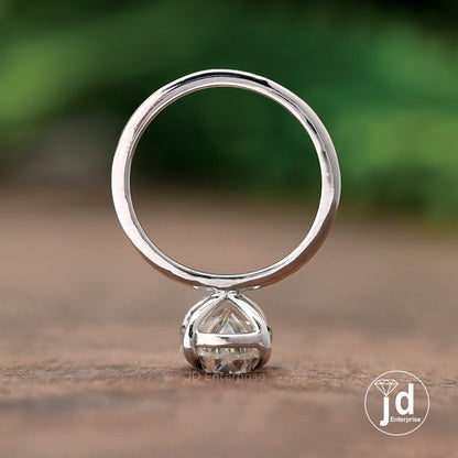 Oval Cut Moissanite Engagement Ring, Oval Solitaire Moissanite Ring, White Gold Ring, Anniversary Gift Ring, Bridal Ring, Daily Wear Ring