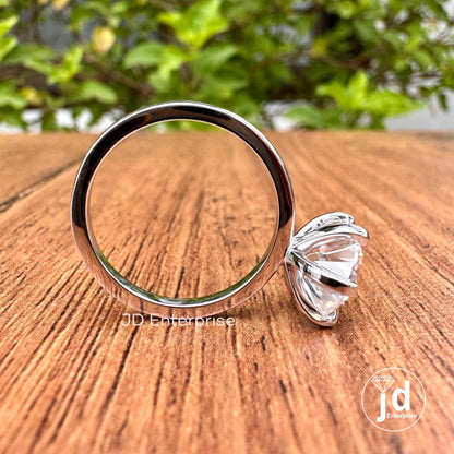 2.50CT Round Cut Colorless Moissanite Solitaire Engagement Ring, Knife Edge Six Prongs Wedding Ring, Anniversary Ring, 10k Solid Gold Ring