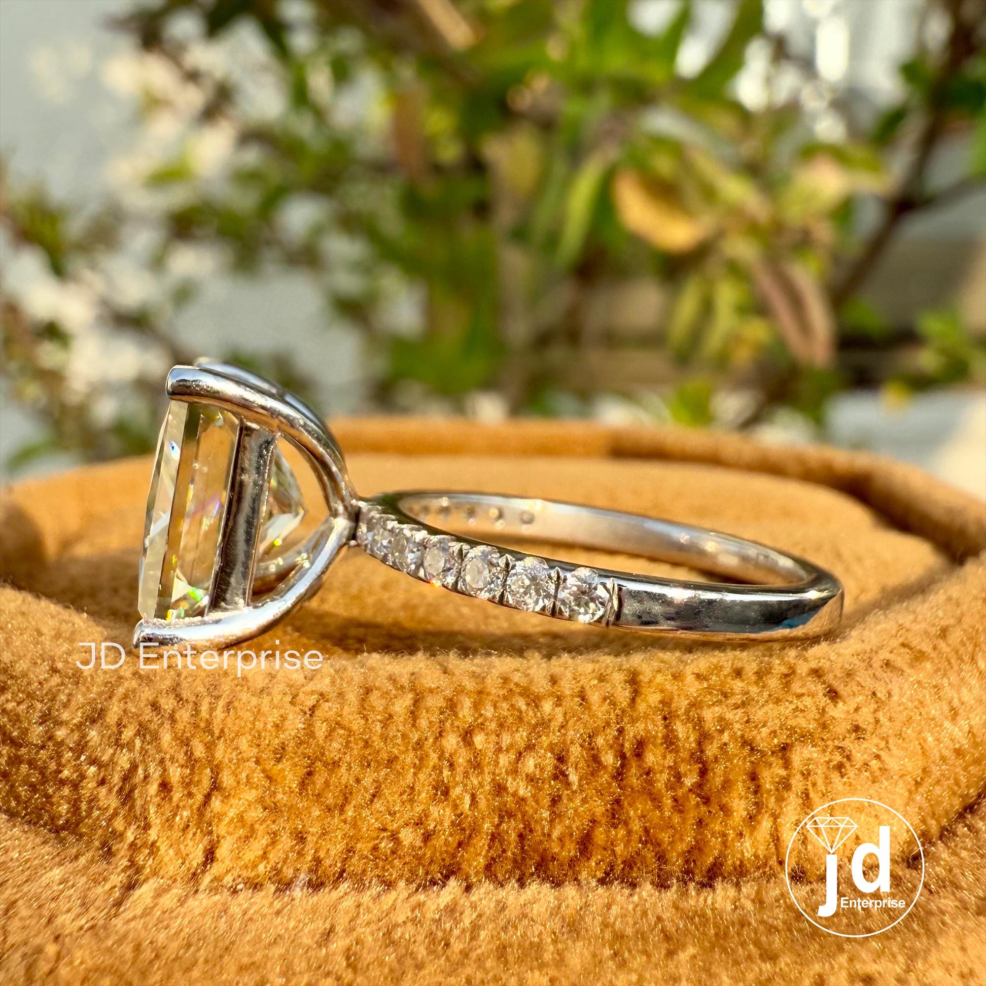 Vintage 3.00 CT Princess Cut Canary Yellow Moissanite Engagement Ring, Pave Wedding Ring, Anniversary Gift, Bridal Ring, Proposal Ring