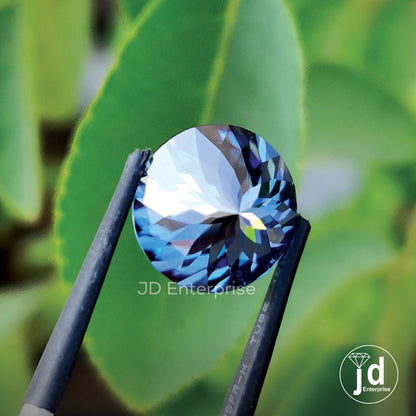 5.05CT Unique Handcrafted Portuguese Cut Deep Blue Loose Moissanite for Engagement Ring, Vintage Moissanite Jewelry Making Stone, For Gift